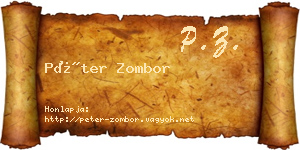 Péter Zombor névjegykártya